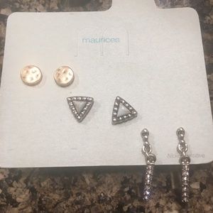 3-pair set of boho styled earrings